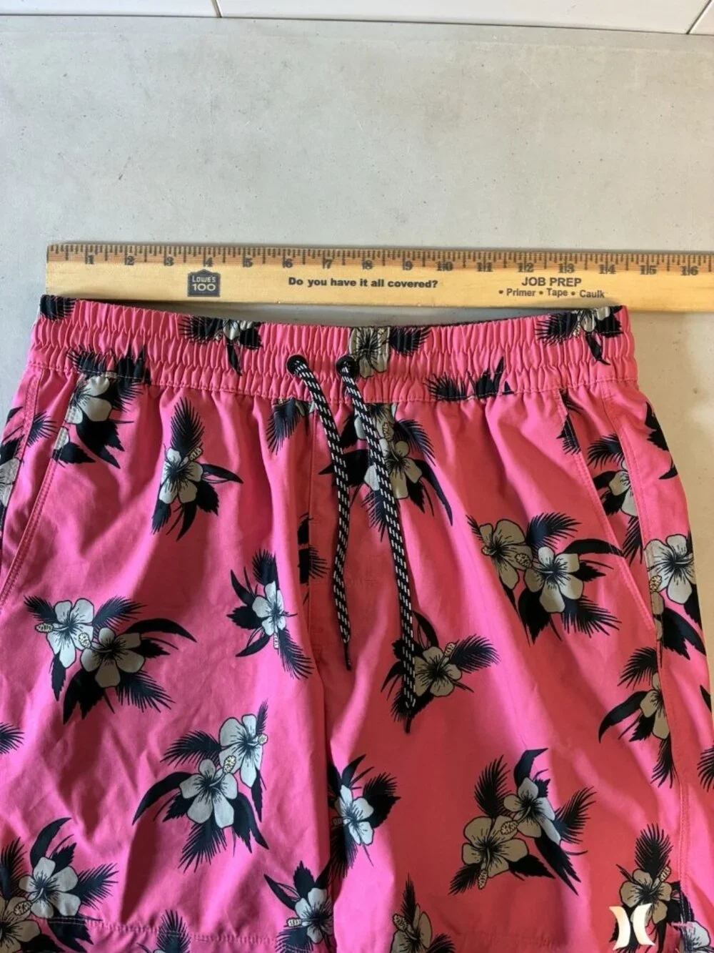 Hurley Board Shorts Swim Trunks‎ Pink Hawaiian Floral Small